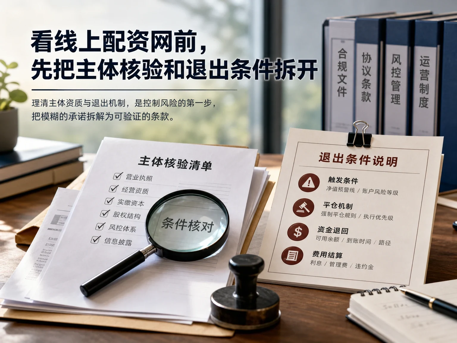 看线上配资网前，先把主体核验和退出条件拆开 插图